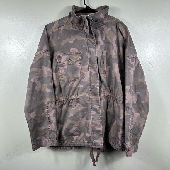Anthropologie | MARRAKECH Camouflage Utility Jacket Size Large Purple / Grey - Picture 2 of 11